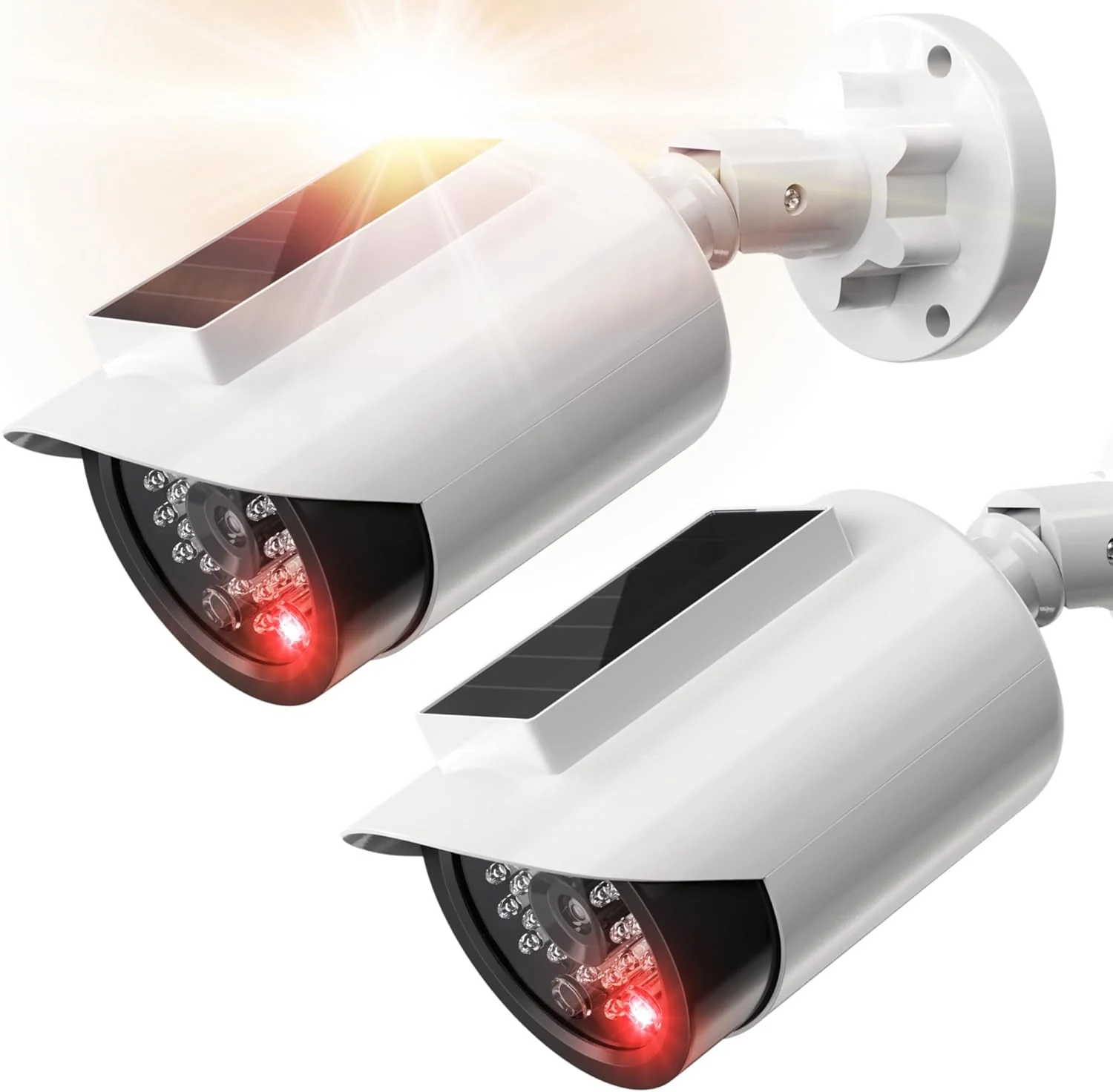 BNT Solar Powered Fake Security Camera (Bullet Style) 2-Pack