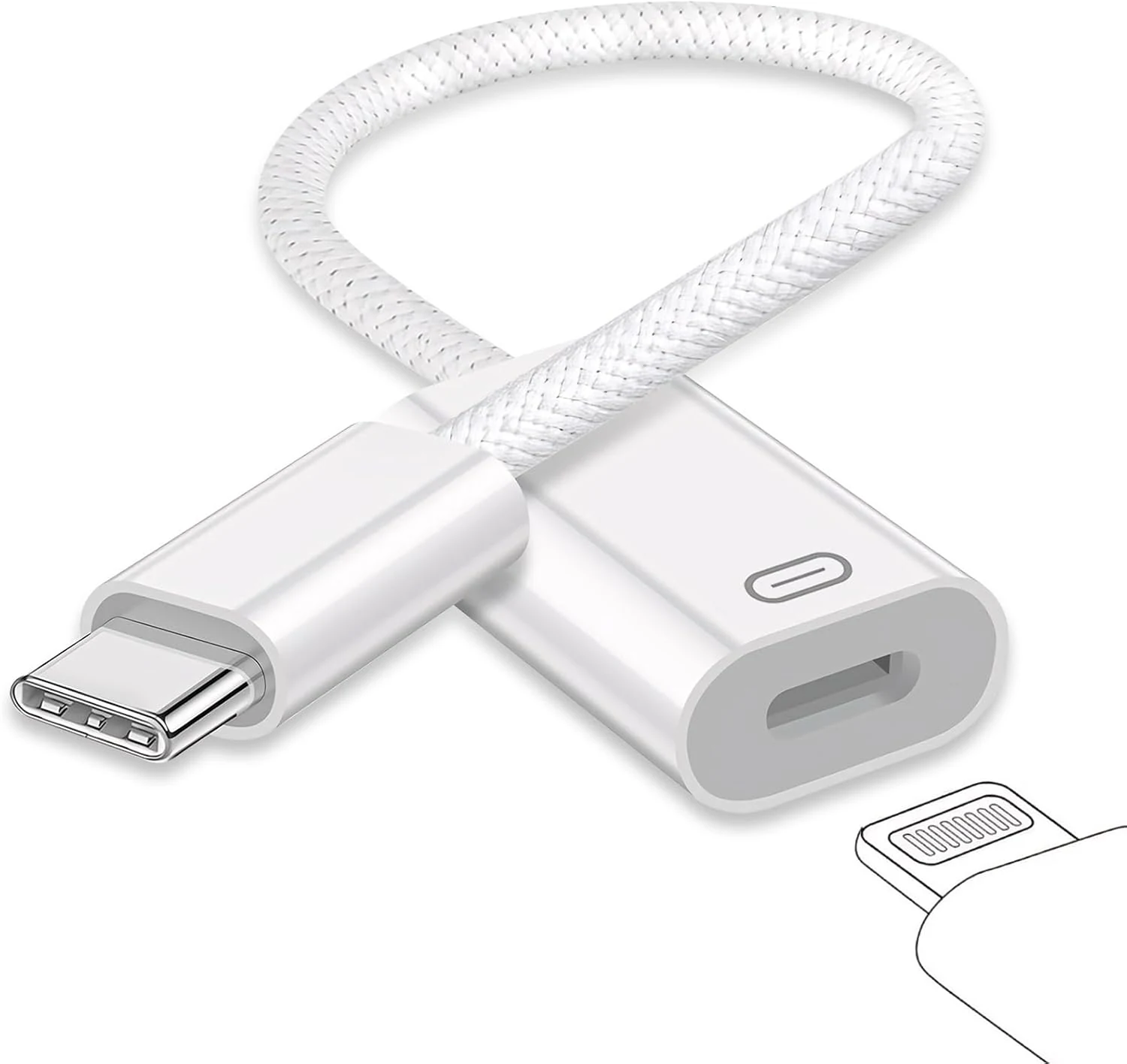USB C to Lightning Headphone Audio Adapter, Type C Male to Female Lightning Earphone Converter