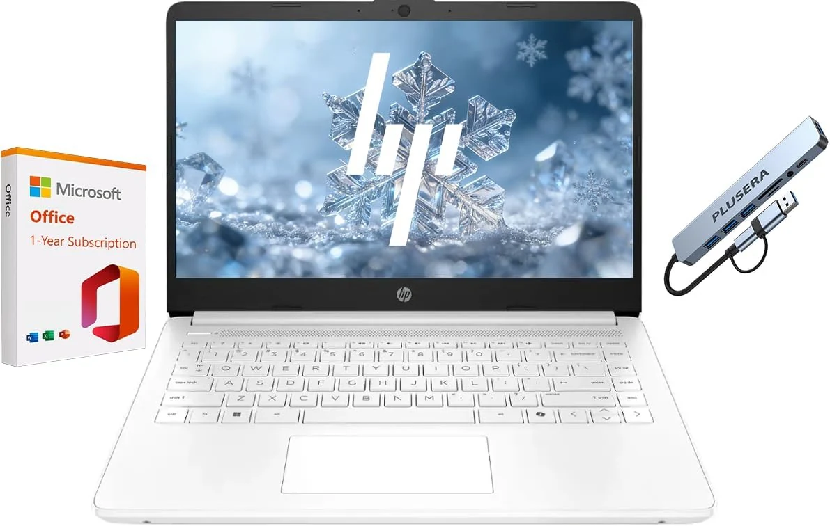 HP 14" Business Laptop, 1-Year Office 365 with Copilot AI, 16GB RAM 576GB Storage (64GB SSD+512GB SD Card)
