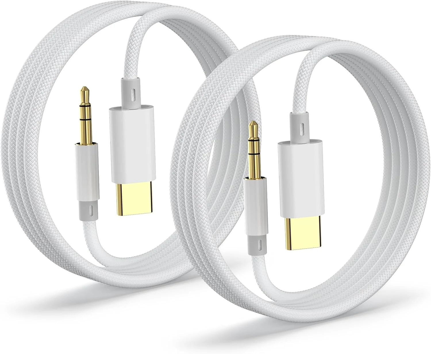 MAXAUX Aux to USB C, Aux Cord to USB C to 3.5mm Audio Headphone Jack Adapter (2 Pack)