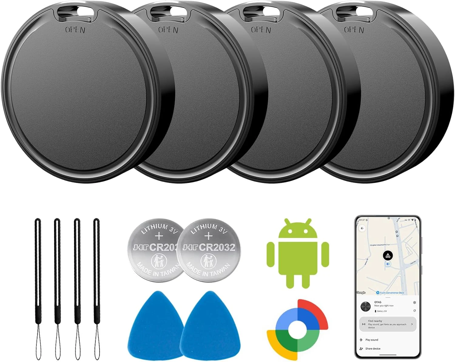 Air Tags for Android,Air Tags-4 Pack Android,Android Tracker Tags,2 Year Battery Life,Google Find Trackers for Google'S Find Hub App