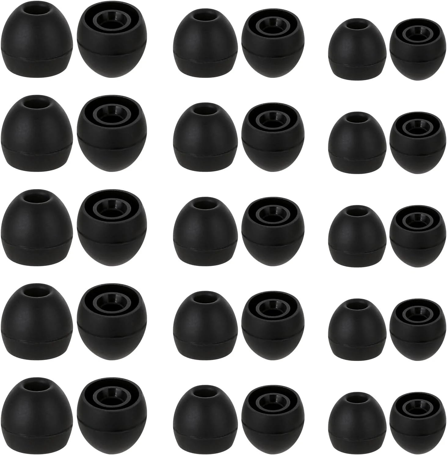 Hariendny 15 Pairs Silicone Ear Bud Replacement Pieces Earbuds Ear Tips Replacement Ear Bud Covers S/M/L Sizes Ear Gels Soft Earphones Earbuds Black Ear Cushion Ear Bud Tips Replacement Kit