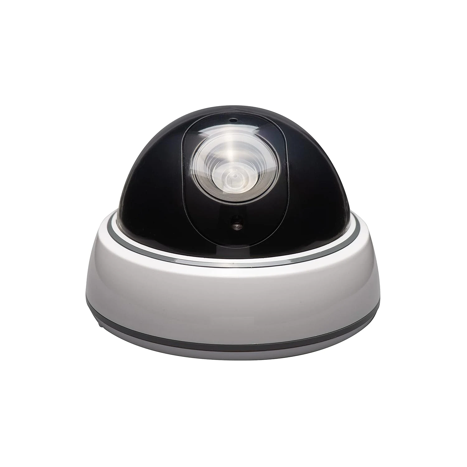 SABRE Fake Dome Security Camera, Flashing Red Light For Nighttime Visibility (White)