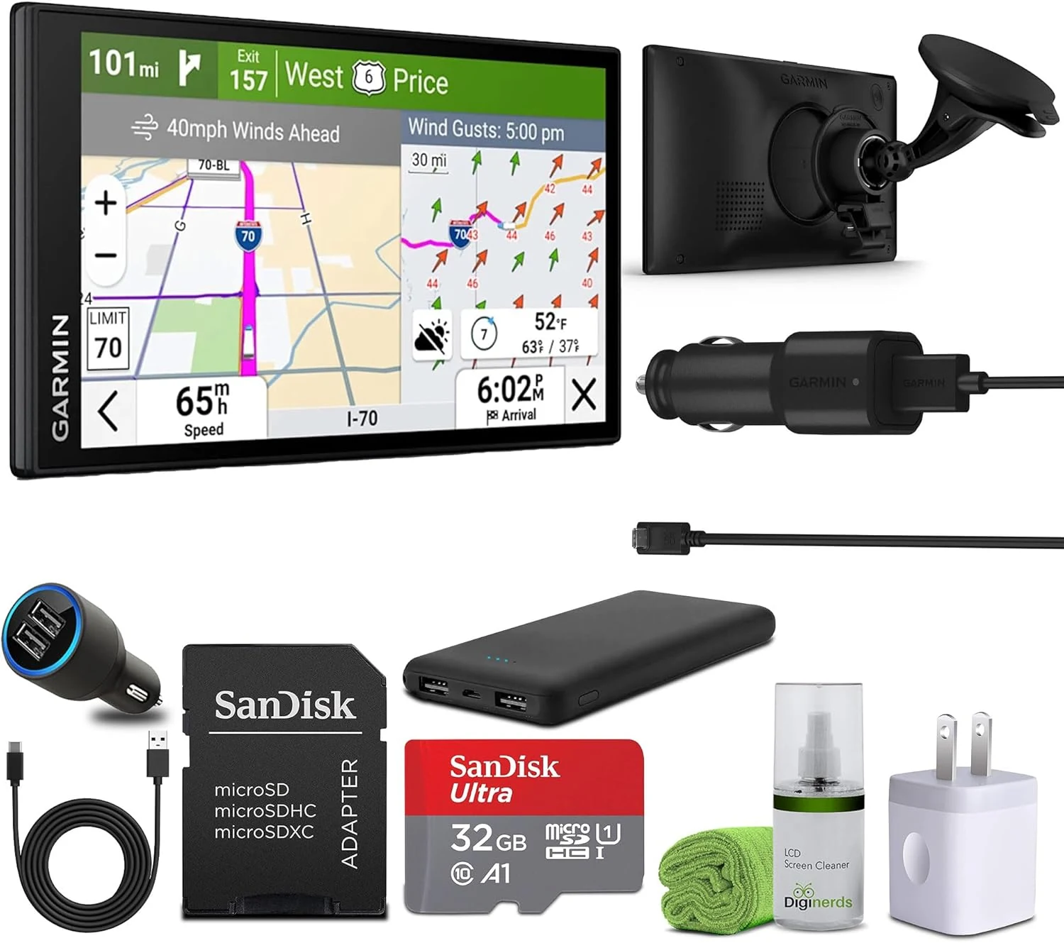 Garmin Dezl OTR620 GPS Truck Navigator 6" Display Touchscreen, Commercial GPS Navigation for Semi-Truck Driver Bundle