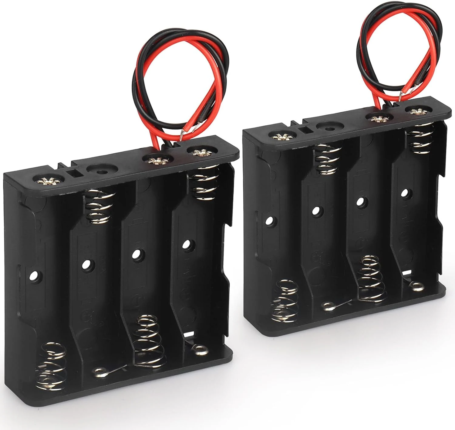 VWEICYY 2PACK 4 AA Battery Holder housing with Leads (2PCS 4 x 1.5V, Without Cover)