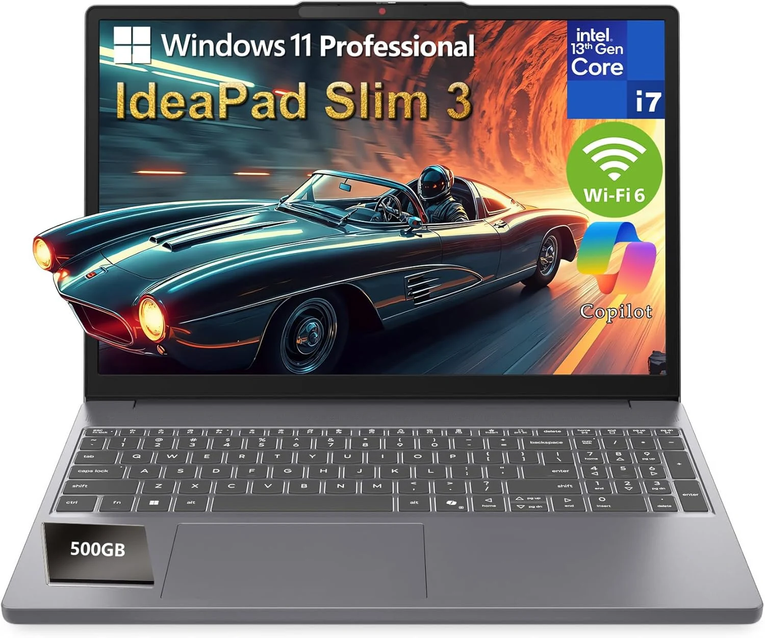Lenovo 2026 Laptop Computer, 13th Gen Intel i7, 16GB DDR5 RAM, 512GB SSD, 15" WUXGA IPS (IdeaPad Slim 3)