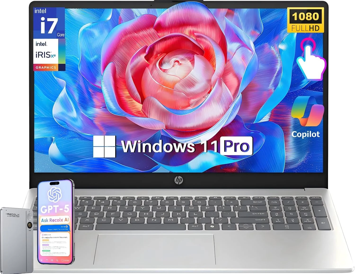 HP 15.6" Touch Screen Business Laptop - Intel i7-1355U, 16GB RAM, 512GB SSD, Windows 11 Pro