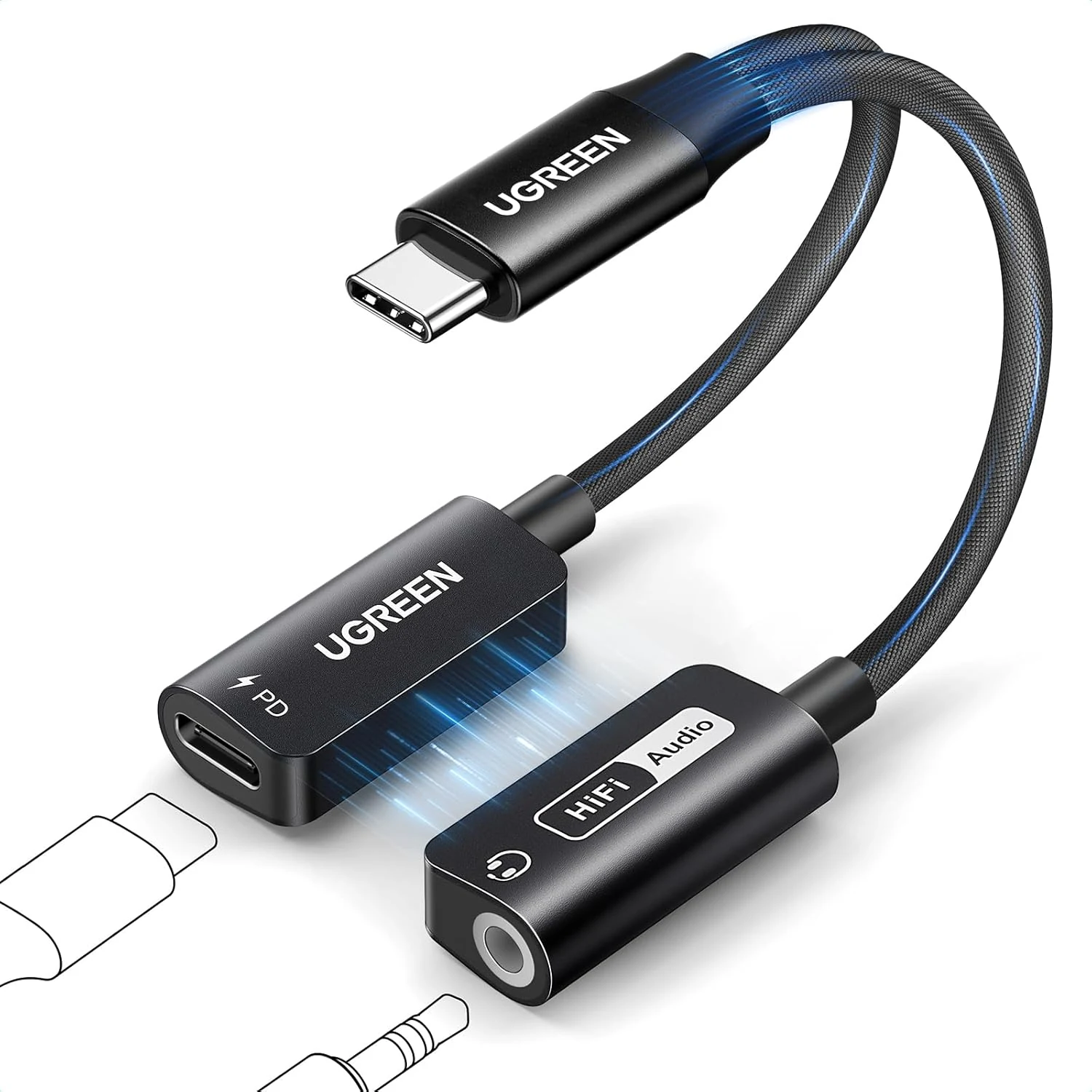 UGREEN Magnetic USB C to 3.5mm Audio Adapter and Charger