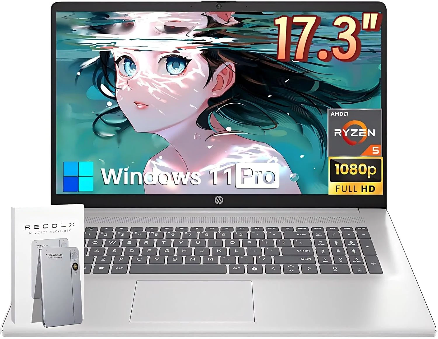 HP 17 Inch Laptop for Business & Students, AMD Ryzen 5 7430U