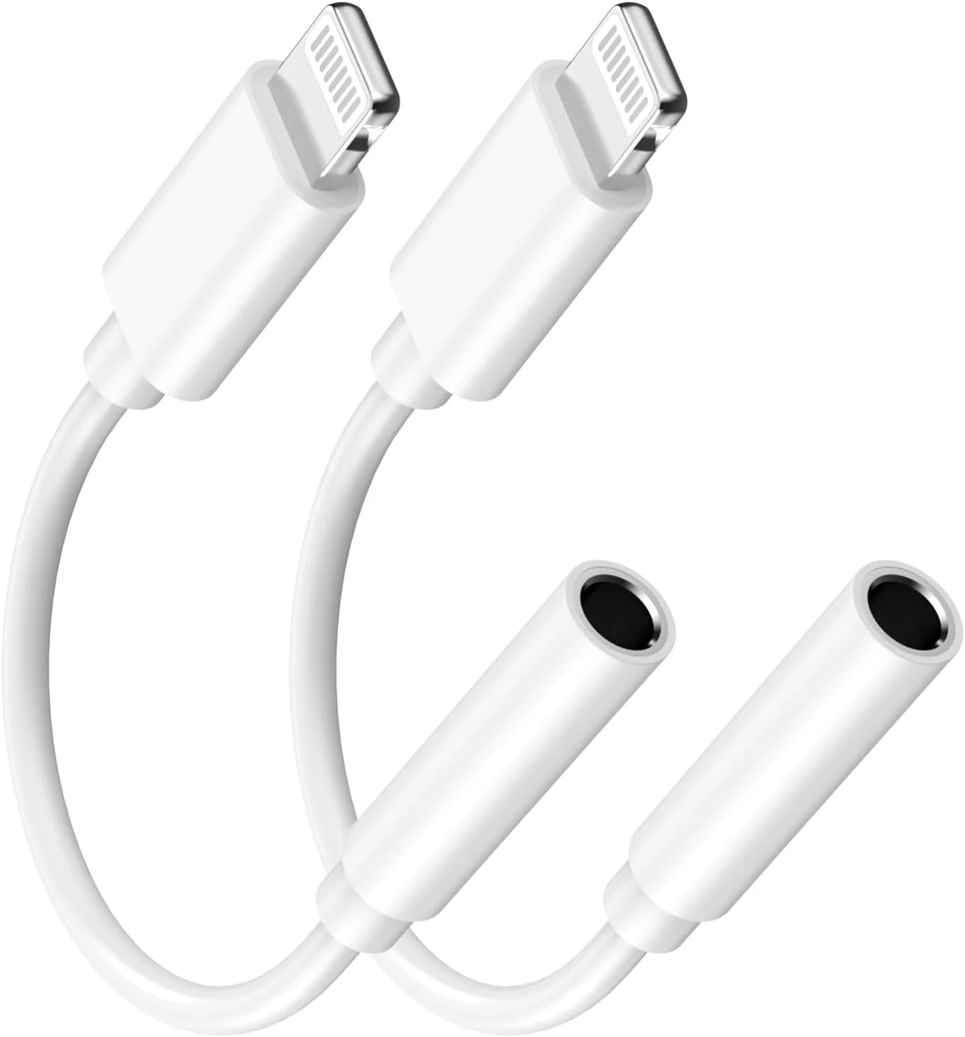 [Apple MFi Certified] Apple Lightning to 3.5 mm Headphone Jack Adapter, 2 Pack iPhone 3.5mm Aux Audio Adapter Converter Cable Dongle
