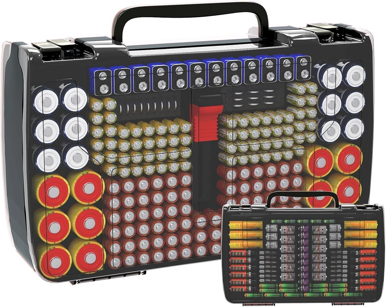 Aptbyte battery organizer storage case with tester (holds 269 batteries)