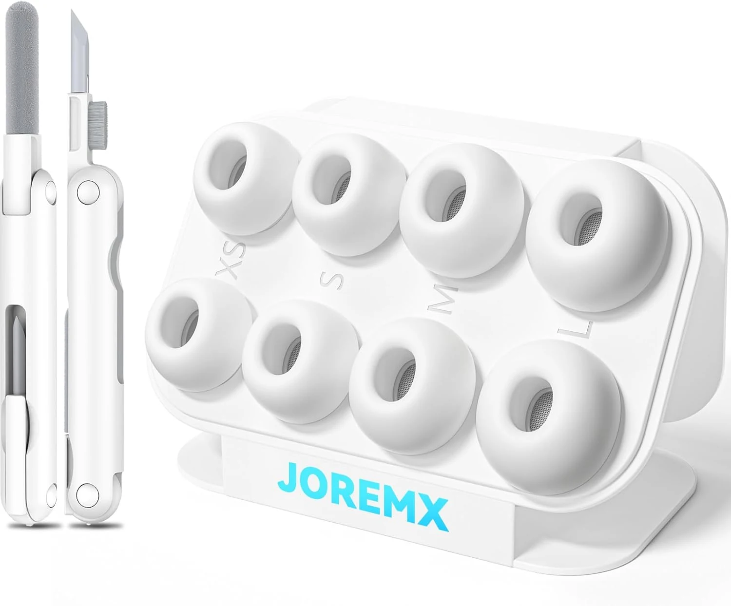 4 Pairs Silicone Replacement Ear Tips for AirPods Pro (2019) & AirPods Pro 2 (2022) with Cleaning Pen, Noise Reduction Hole with Built-in dust Guard Screen, USB-C (2023) - 4 Sizes (XS/S/M/L)