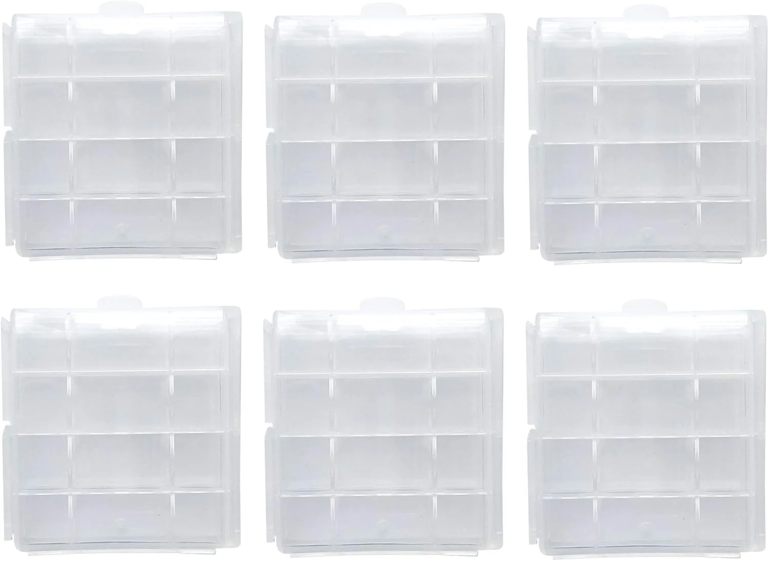 Battery Storage Case for AA/AAA, Battery Holder Box (6Pack Clear)