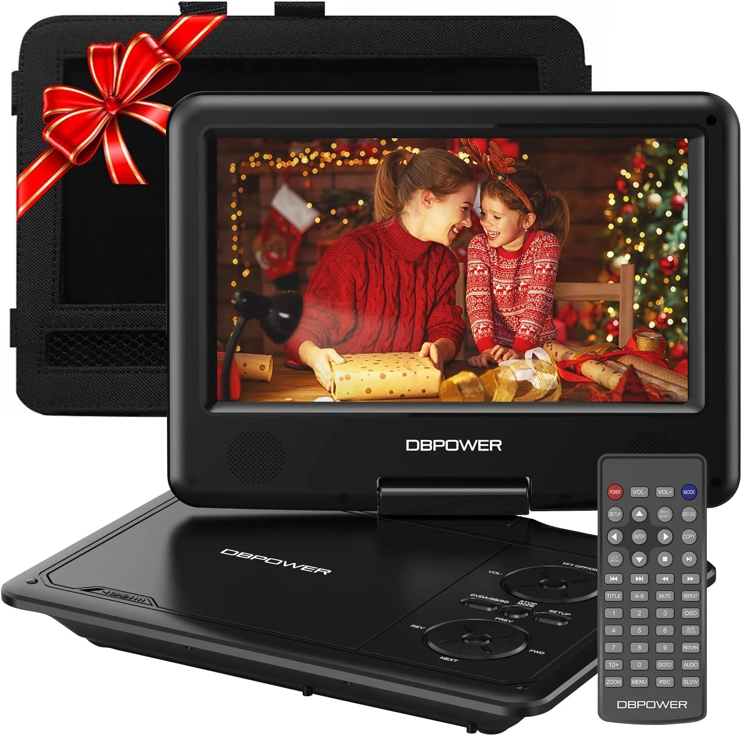 DBPOWER 11.5" Portable DVD Player, 5-Hour Built-in Rechargeable Battery, 9" Swivel Screen
