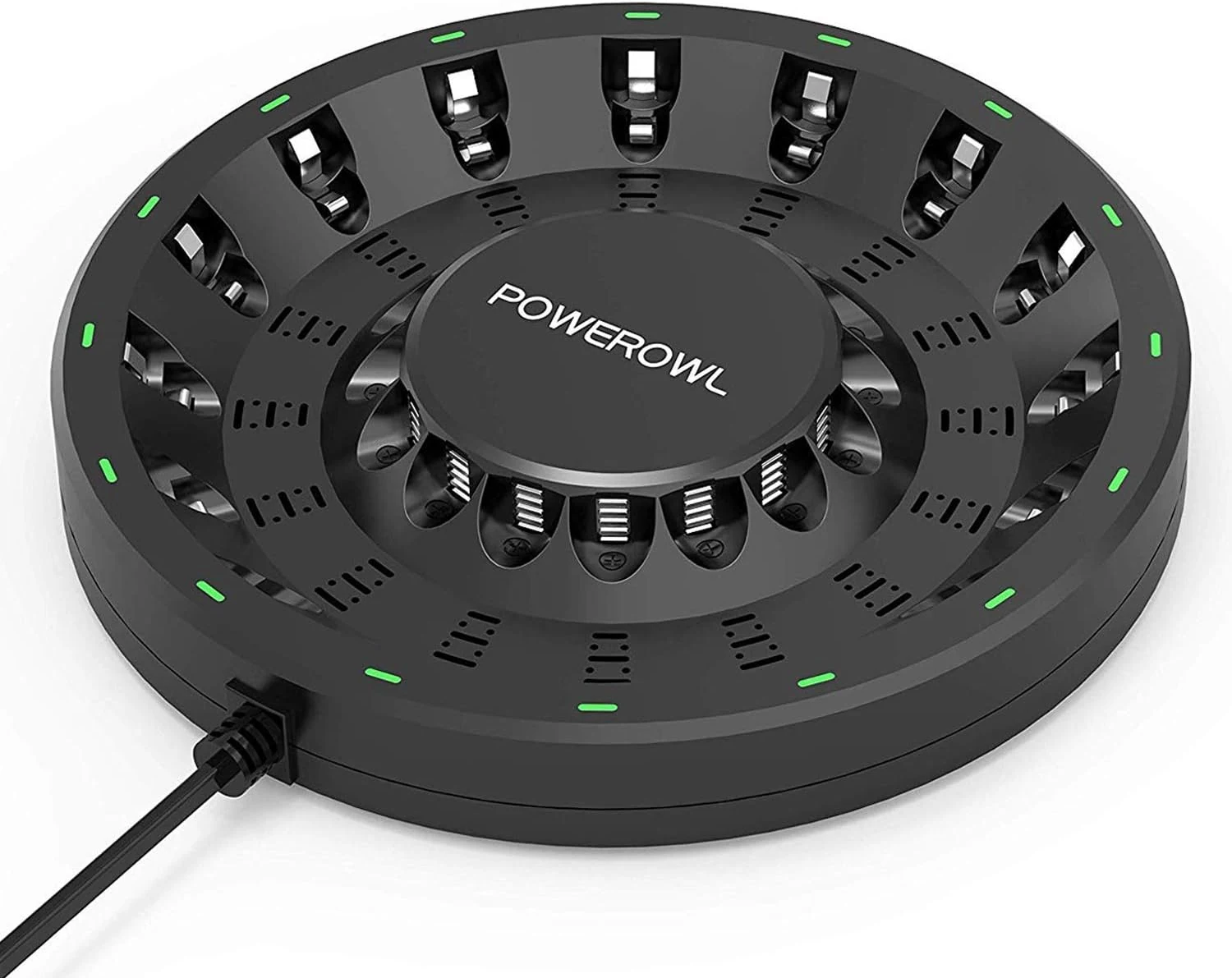 POWEROWL 16 Bay AA AAA Battery Charger (Updated, High Speed)