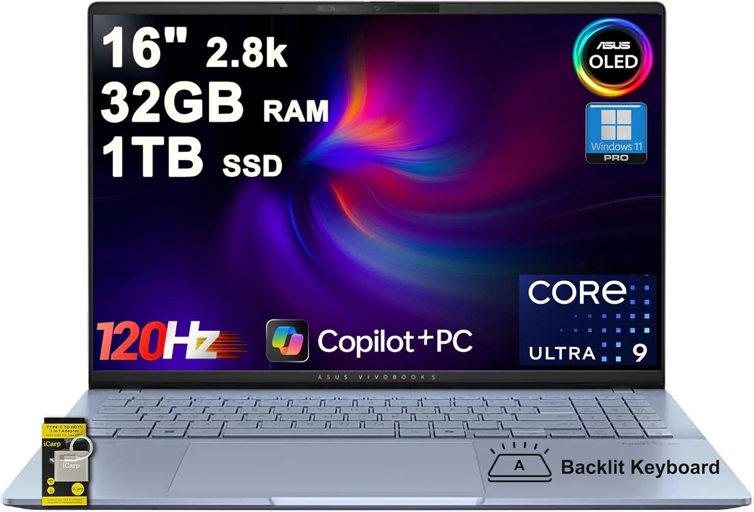ASUS Vivobook S16 AI PC Laptop 16" 2.8k OLED 120Hz