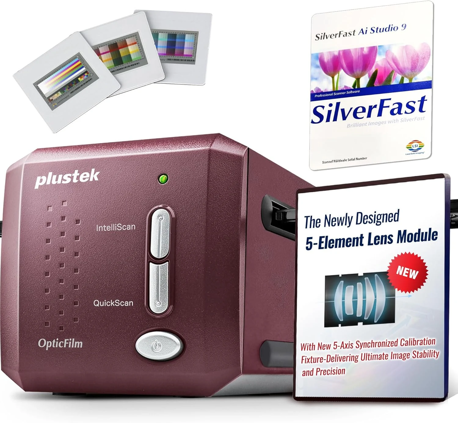 Plustek OpticFilm 9000i Ai 35mm Film Scanner – New 3rd Gen Lens System & 5-Axis Precision Alignment