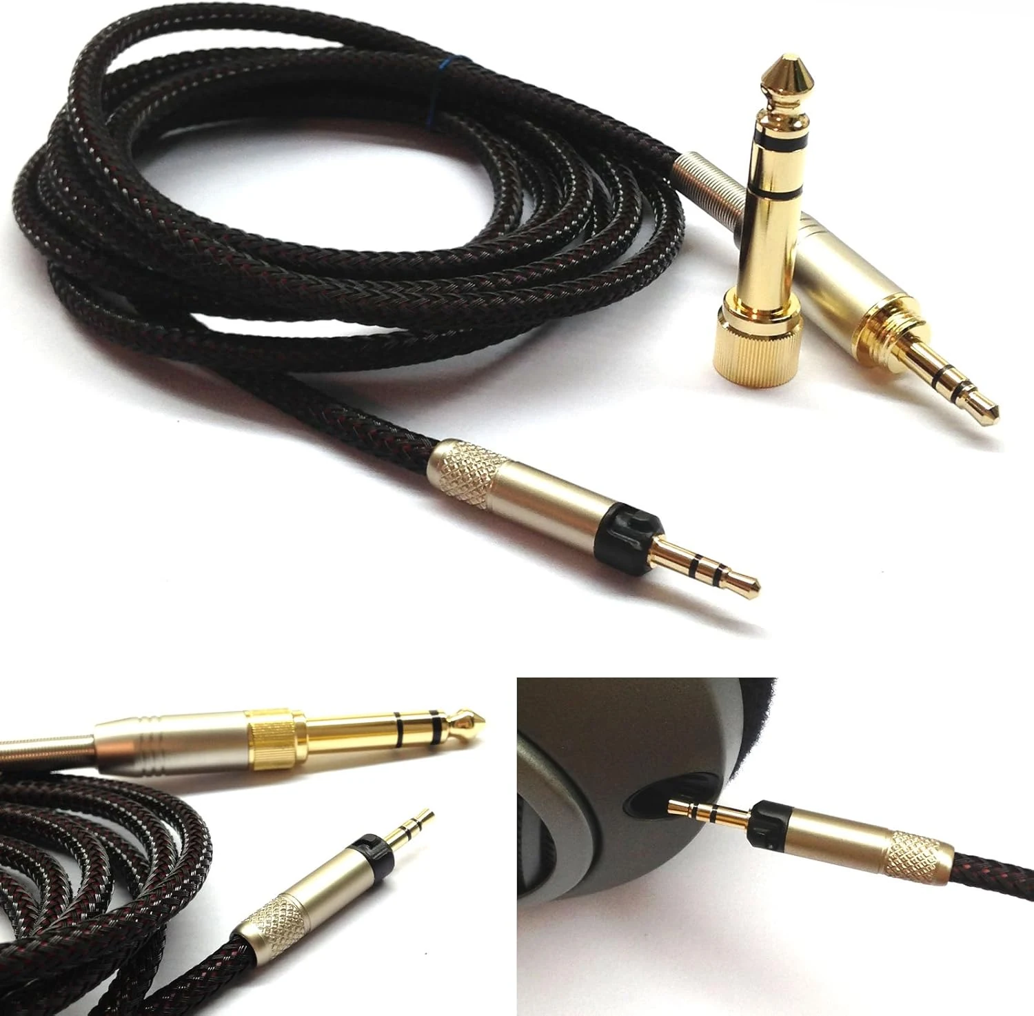 NewFantasia Replacement Audio Upgrade Cable Compatible with Sennheiser HD598, HD598Cs, HD560s (1.2m)