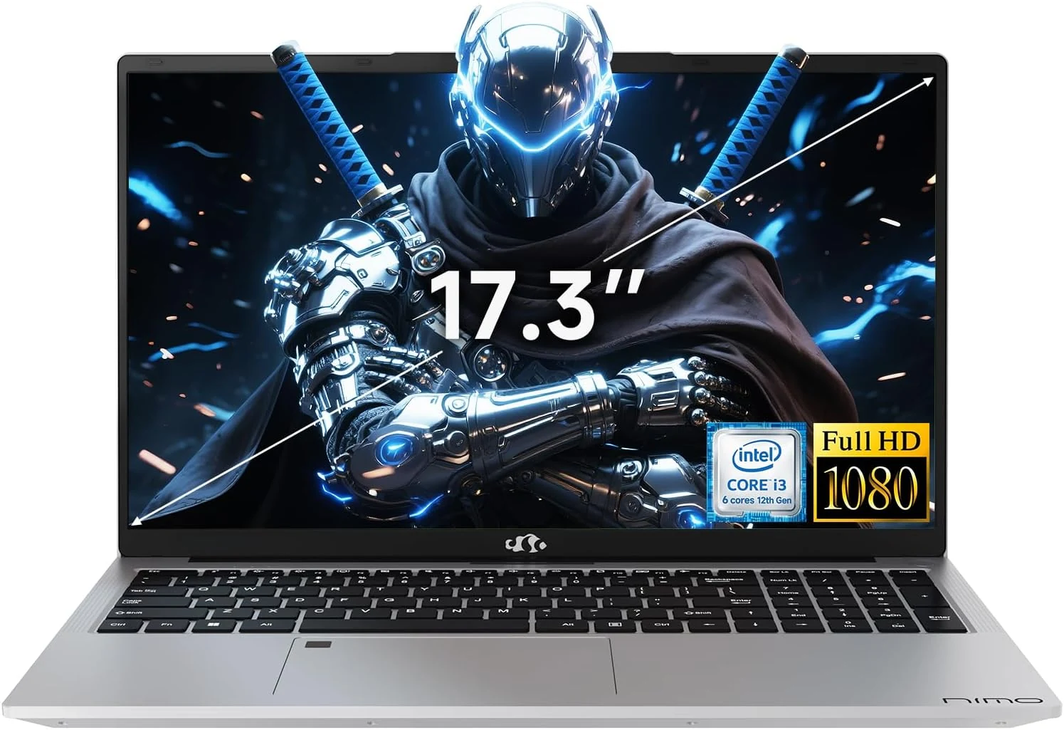 NIMO Laptop, 17.3" FHD IPS Anti-Glare Screen, 6 Cores i3-1215U, 8GB RAM 128GB SSD