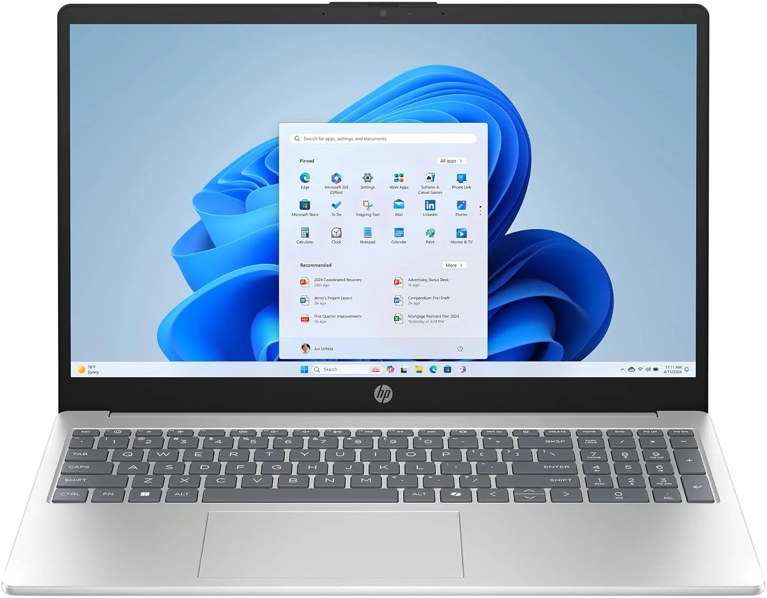 HP 15.6 inch FHD IPS Touch Laptop, AMD Ryzen 7 7730U, 16GB DDR4 RAM, 512GB SSD, Windows 11 Home, Copilot AI (15-fc0057wm)