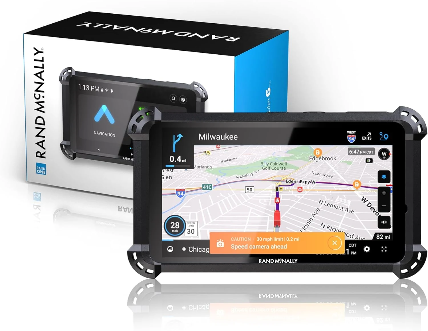 Rand McNally GPS Tablet, 6 Inch, Truck Navigation, Android, Real-Time Traffic, Fleet Management, RANDTAB6
