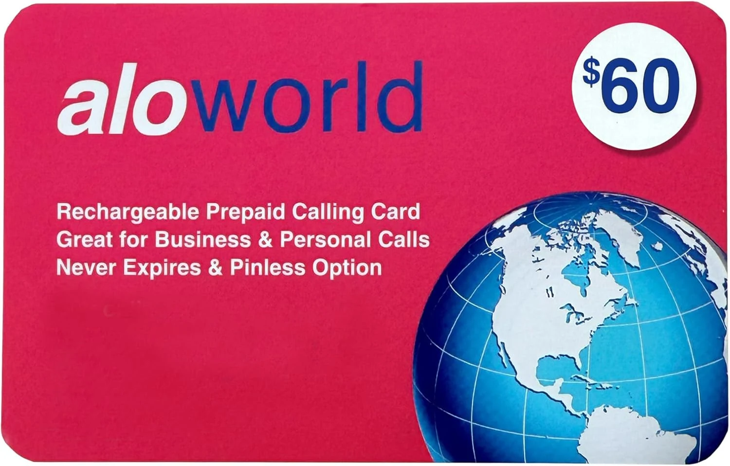 Phone Card for International & Domestic Calls, Prepaid Calling Card for Any Phones & Payphones | $60 USD