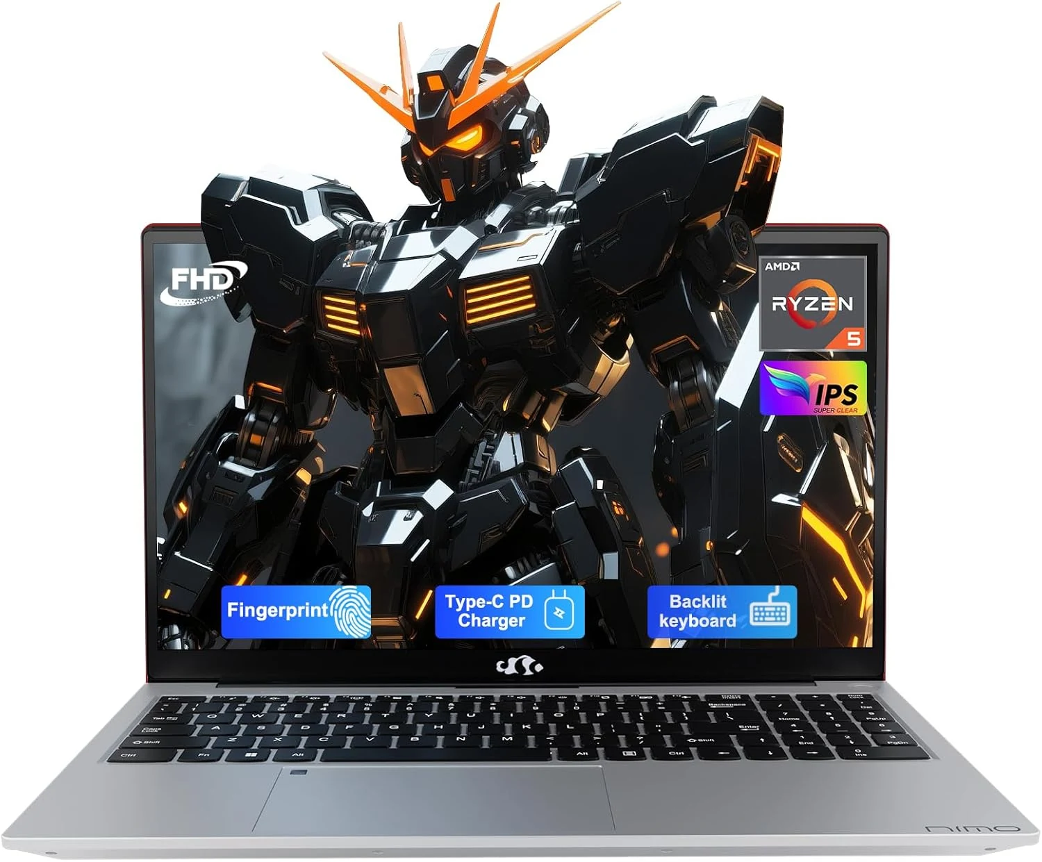 NIMO 15.6'' IPS FHD-Laptop, 8GB RAM 256GB SSD AMD Ryzen 5