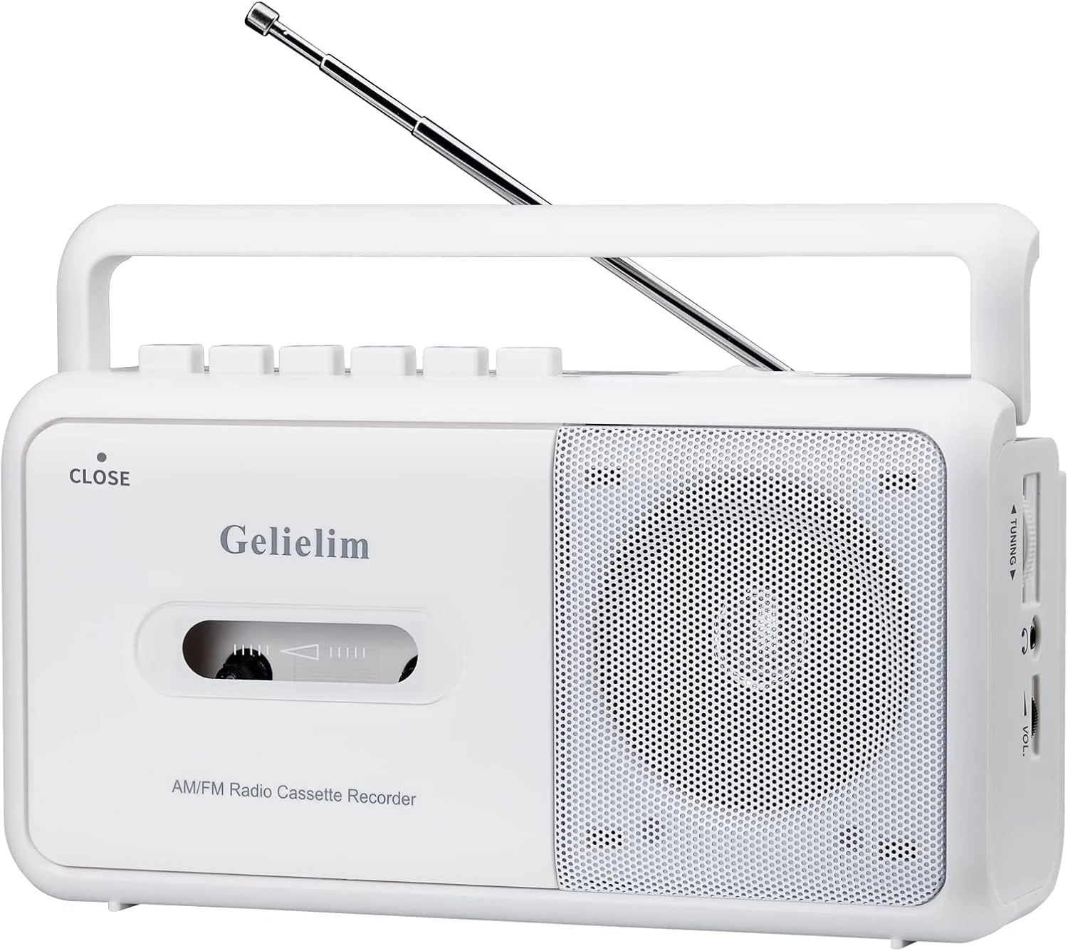 Gelielim Portable Cassette Player with AM/FM Radio, Casette Tape Player Recorder with Headphone Jack