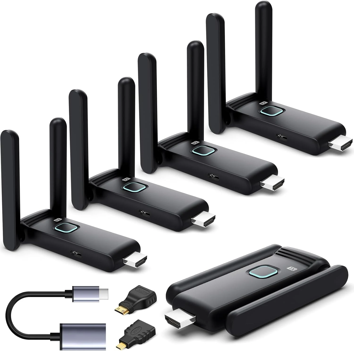 Wireless HDMI 4 Receivers and Transmitter, Up to 6 RXs, No Hot, Extender