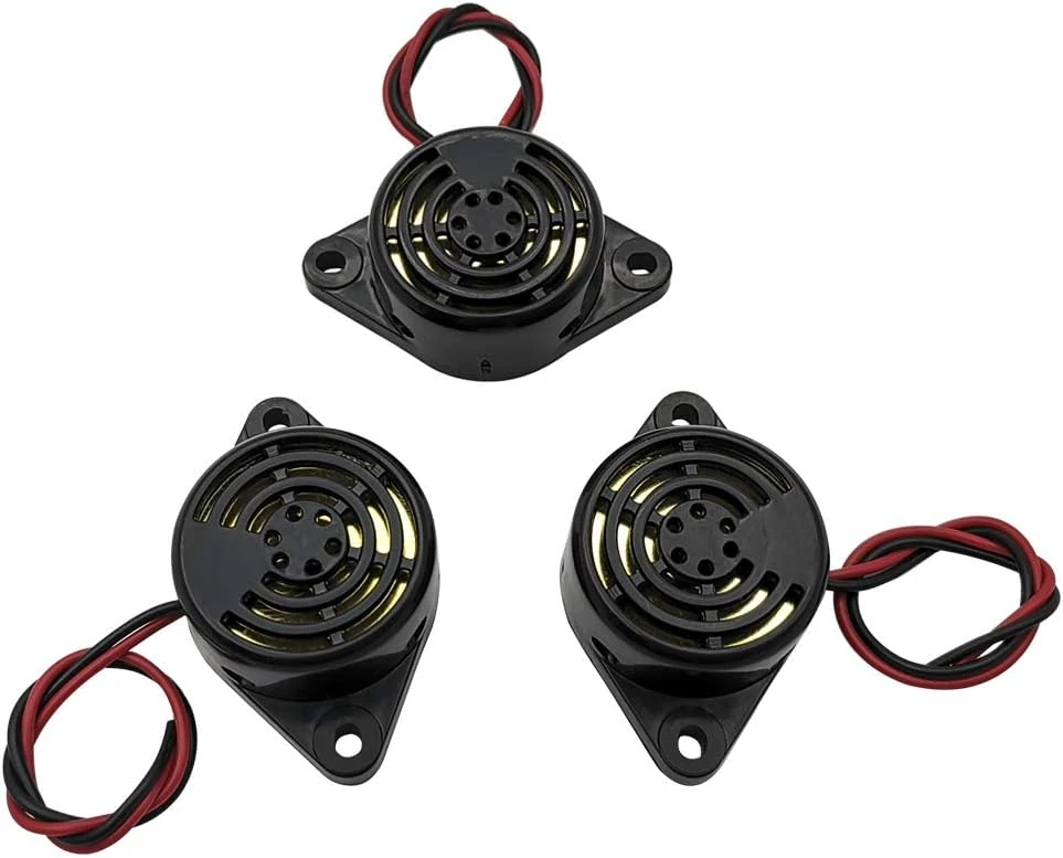 3PCS DC 3-24V 90dB Active Piezo Electronic Buzzer Beep Tone Alarm Ringer Continous Sound (Black) SFM-27-W