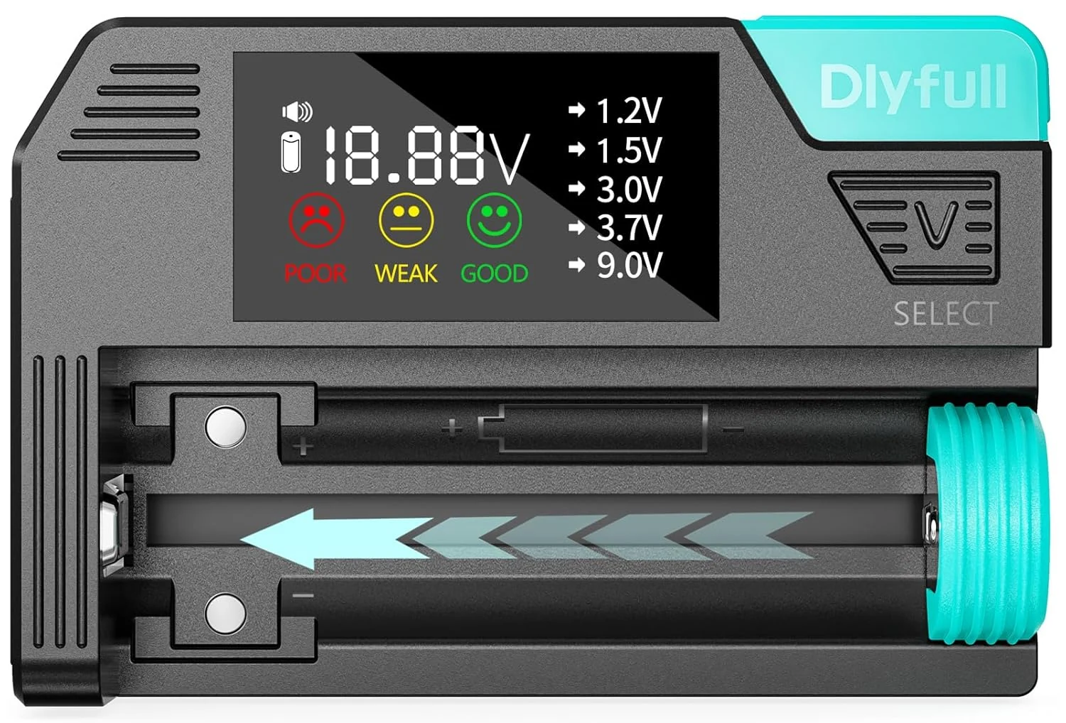 Dlypow Universal Digital Battery Tester with Backlit LCD Display, Small