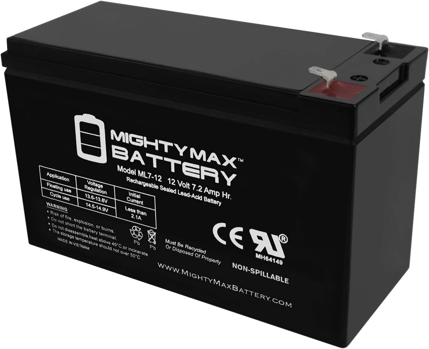 Mighty Max Battery 12V 7Ah Battery Replacement for Home ADT Security Alarm System