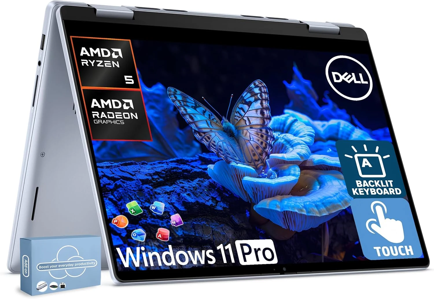 Dell Inspiron 14 2-in-1 Laptop for 2026 Business, Lifetime Office
