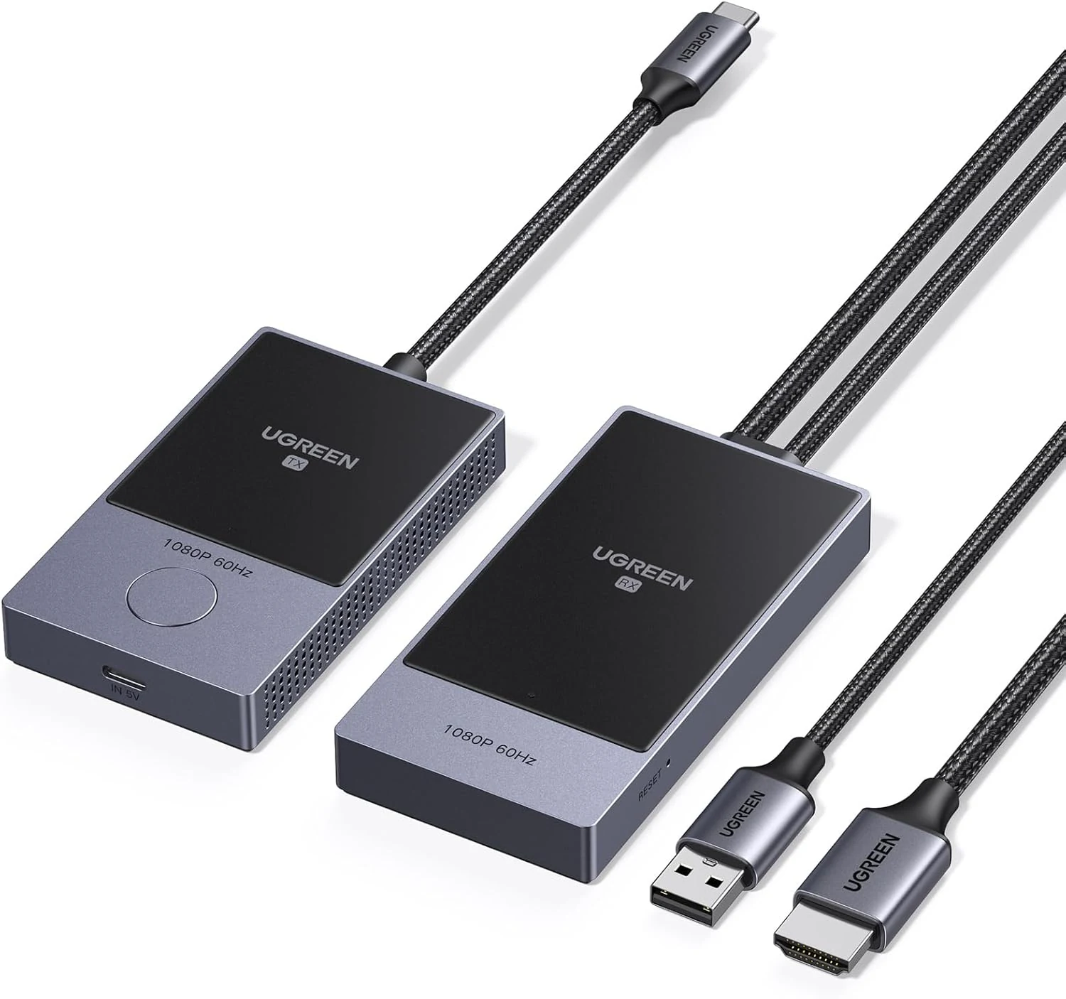 UGREEN Wireless USB C Transmitter and HDMI Receiver Type-C to HDMI 1080P@60Hz 5G Wi-Fi Transmission