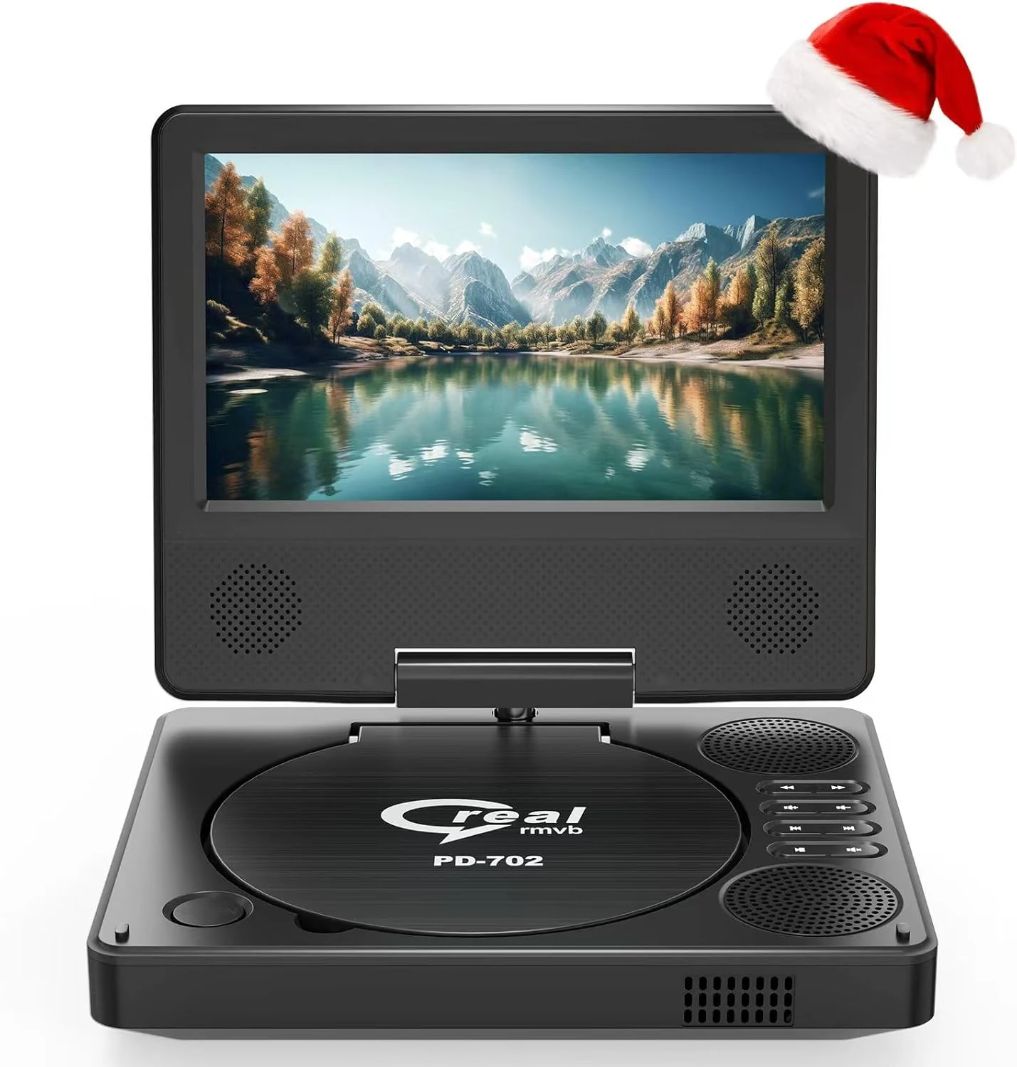 9.5" Portable DVD Player with 7.5" Swivel Display Screen, 5-Hour Built-in Rechargeable Battery (PJGCWB)