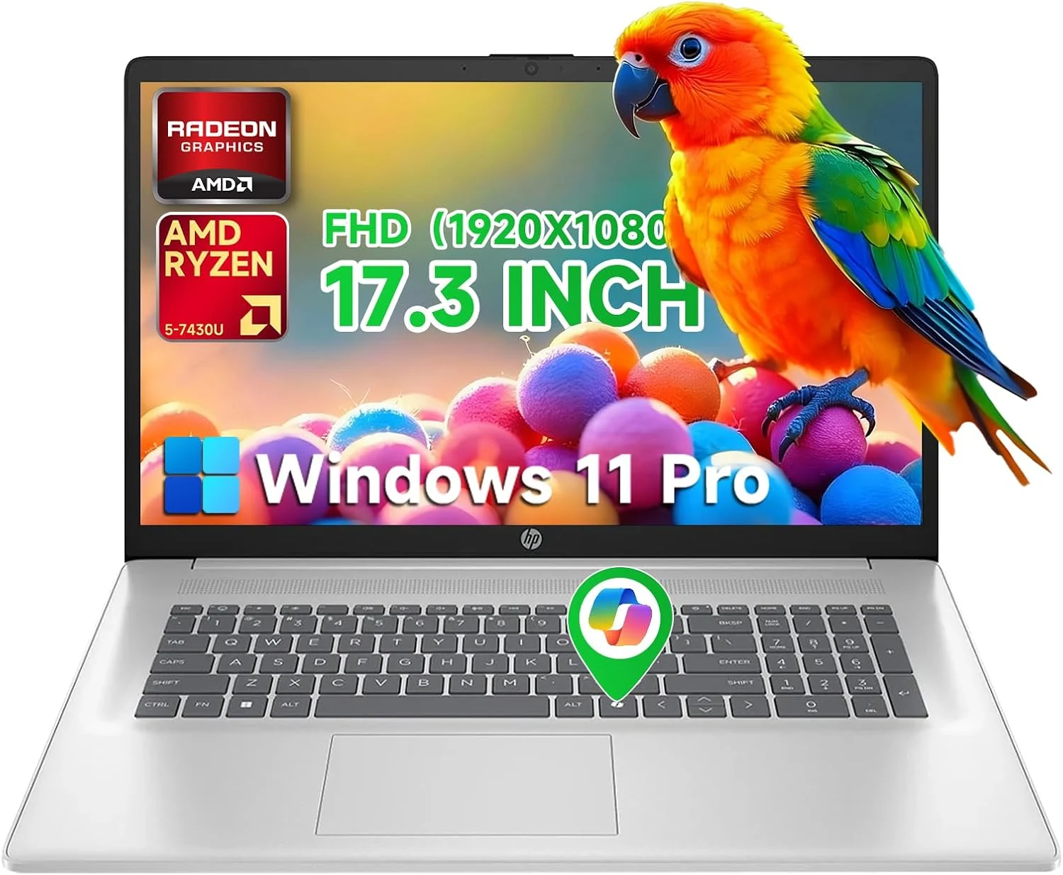 HP Flagship 17 Business Laptop - Windows 11 Pro + Free Office 365 for The Web