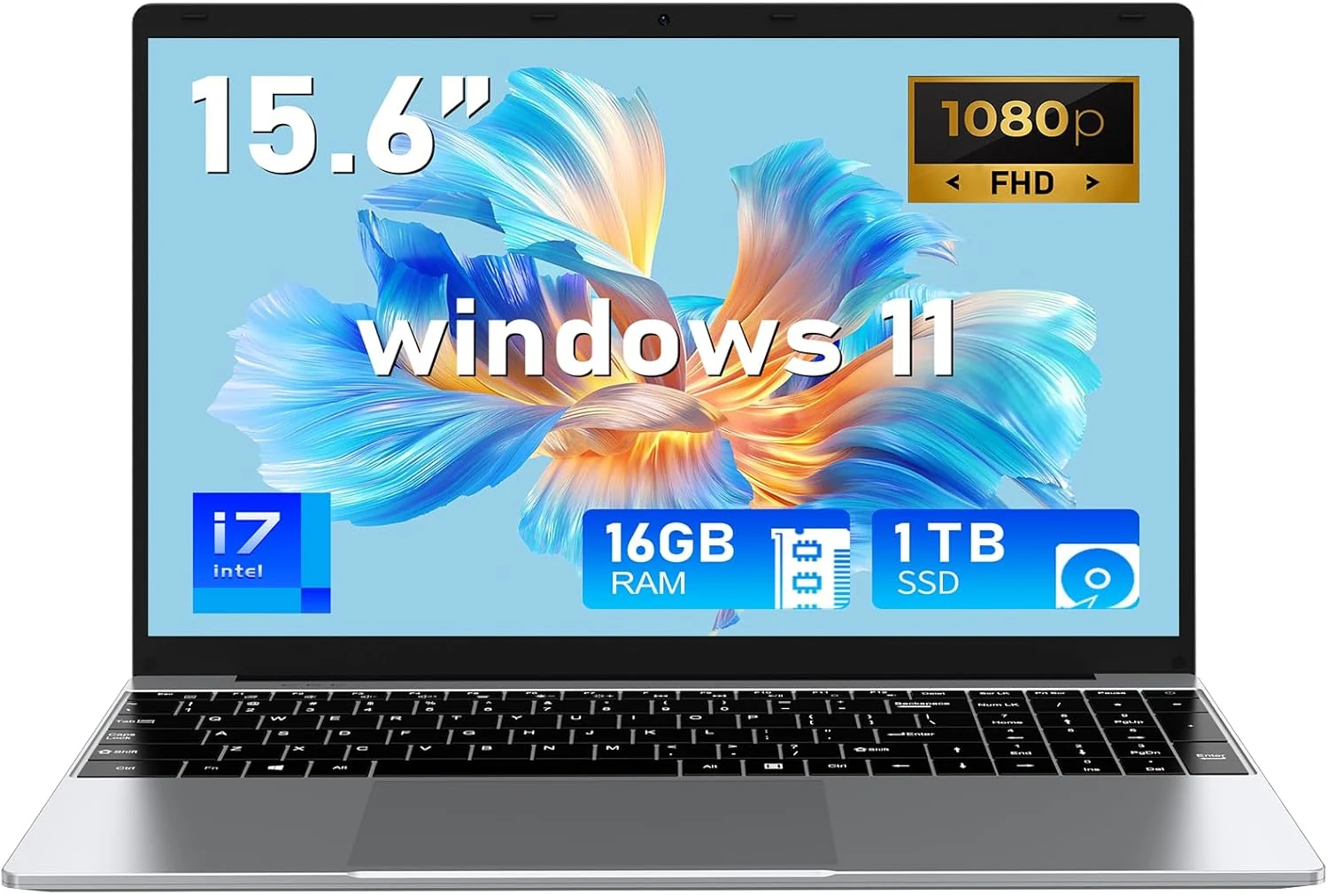 NIAKUN Laptop Computer, Gaming Laptops 2026, 15.6 Inch Lap Top PC Windows 11 Pro, 16GB RAM 1TB SSD, Core i7-7600U Processor(up to 3.9GHz), Office 365, for Business and Students, Backlit Keyboard