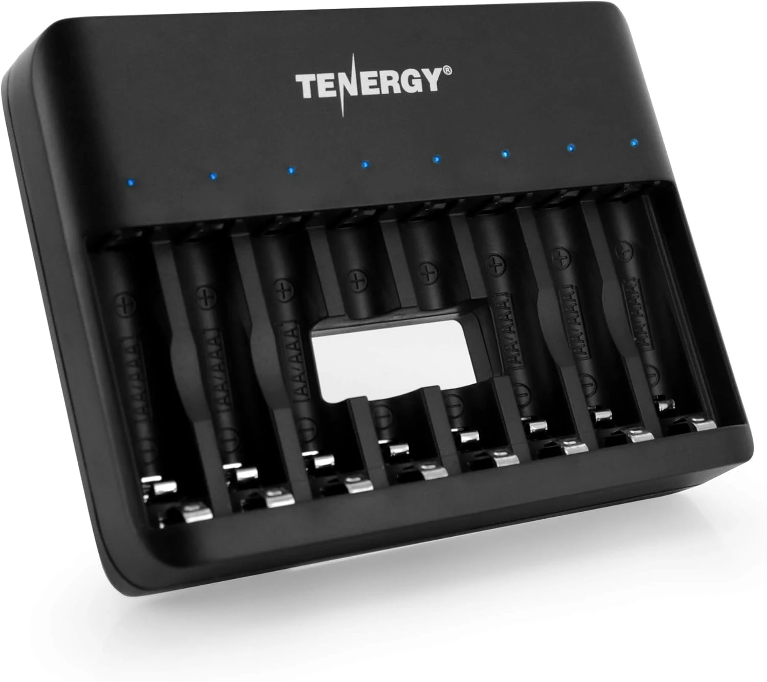 Tenergy TN477U 8-Bay Fast Charger for AA/AAA Ni-MH/Ni-CD Rechargeable Batteries with Micro USB and USB C Inputs