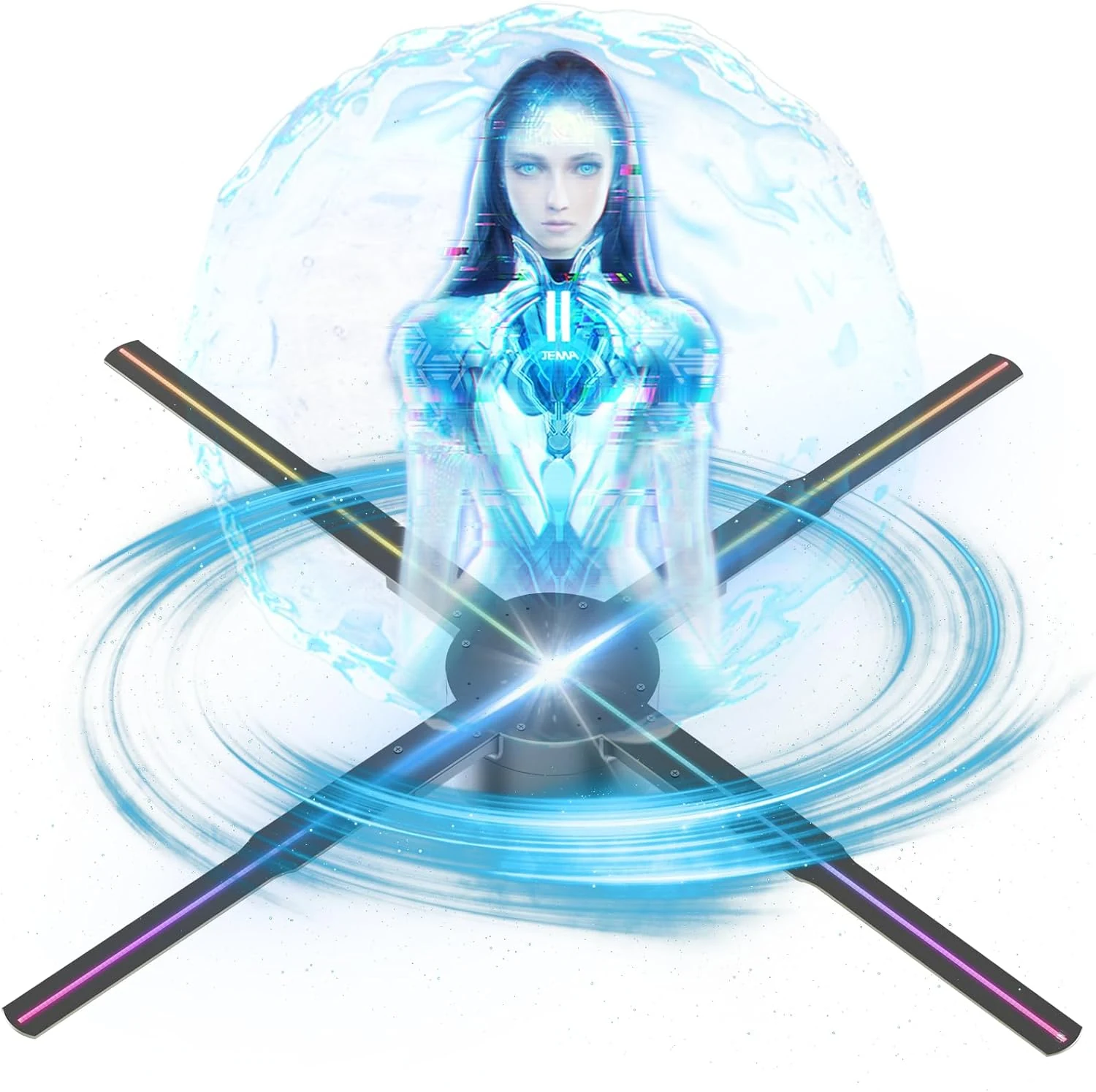 3D Hologram Fan, 25.6 Inch Holographic Video Advertising Projector Support APP+Bluetooth Audio+WiFi (65CM)