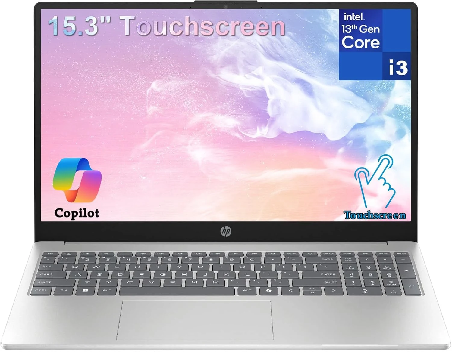 HP 15.6 inch Laptop PC 15.6" HD Touch Laptop Computer (13th Gen Intel Core i3, 8GB RAM, 256GB SSD)
