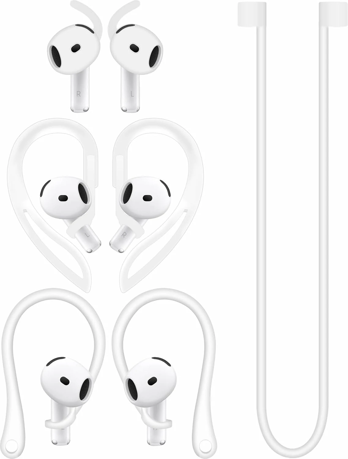 A-Focus Anti-Slip Set for AirPods 4 Silicone Adjustable Ear Hook
