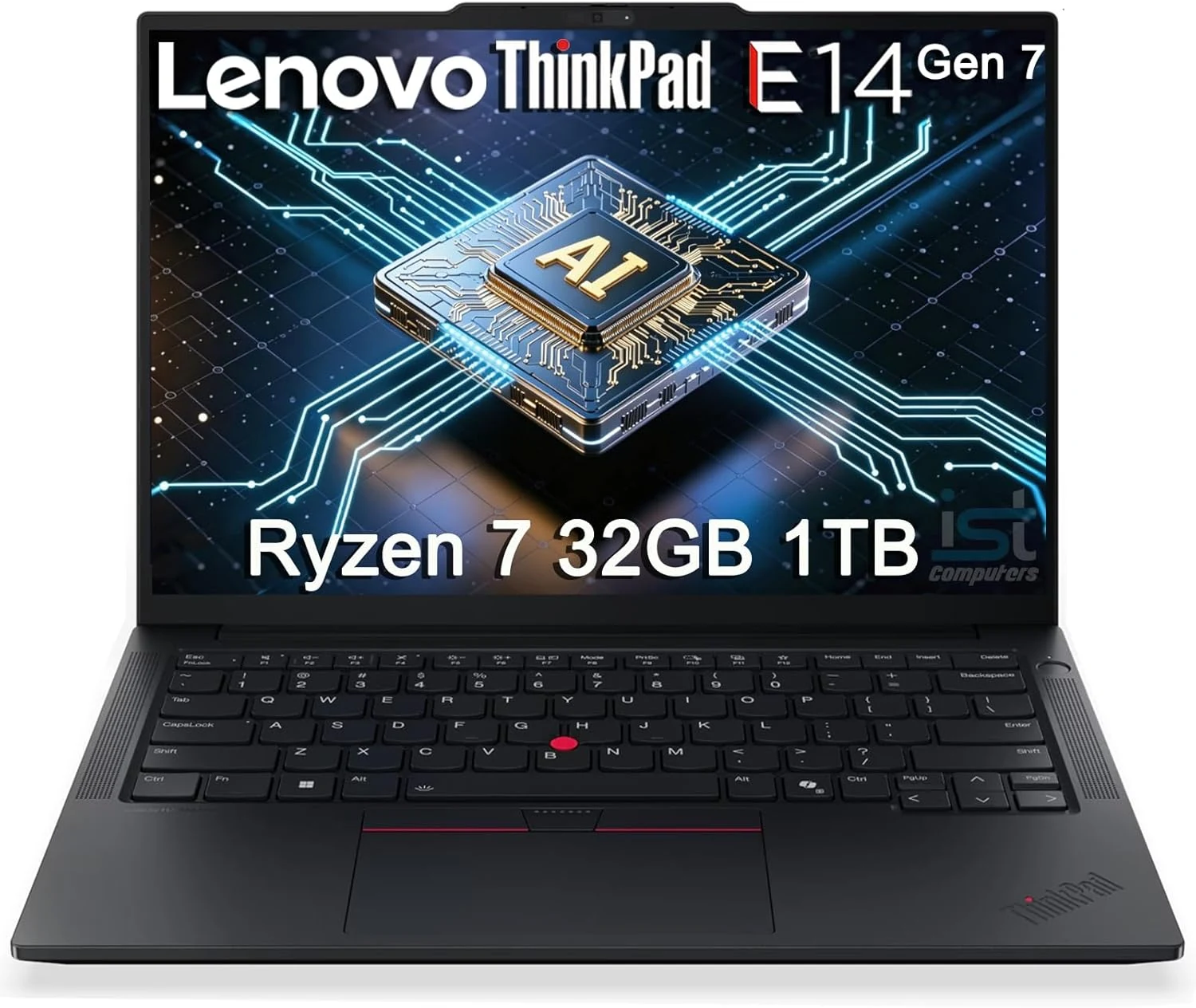 Lenovo ThinkPad E14 Gen 7 Business AI PC Laptop (14" FHD+, AMD Ryzen 7 250, 32GB DDR5, 1TB SSD)