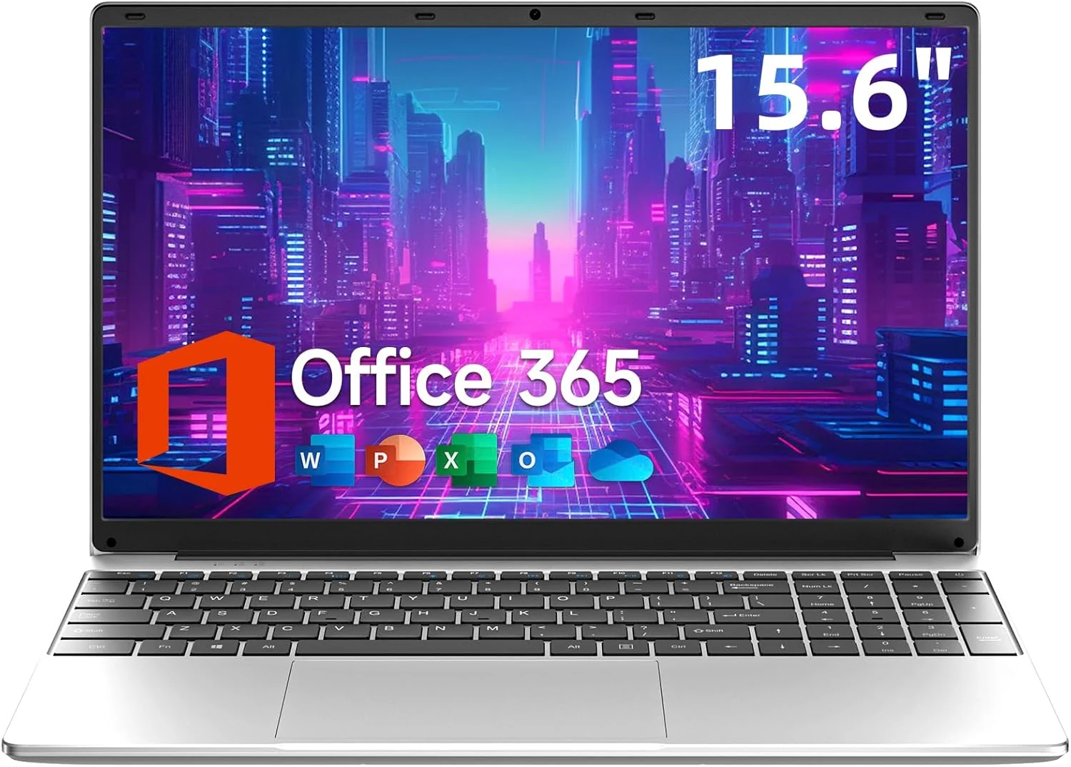 15.6 Inch Laptop with Office 365, 4GB RAM, 128GB Storage Expandable 1TB, 5205U Processor, HD Display, Windows 11 Laptops Computer, Wi-Fi 5, BT4.2, Numpad, Type-C