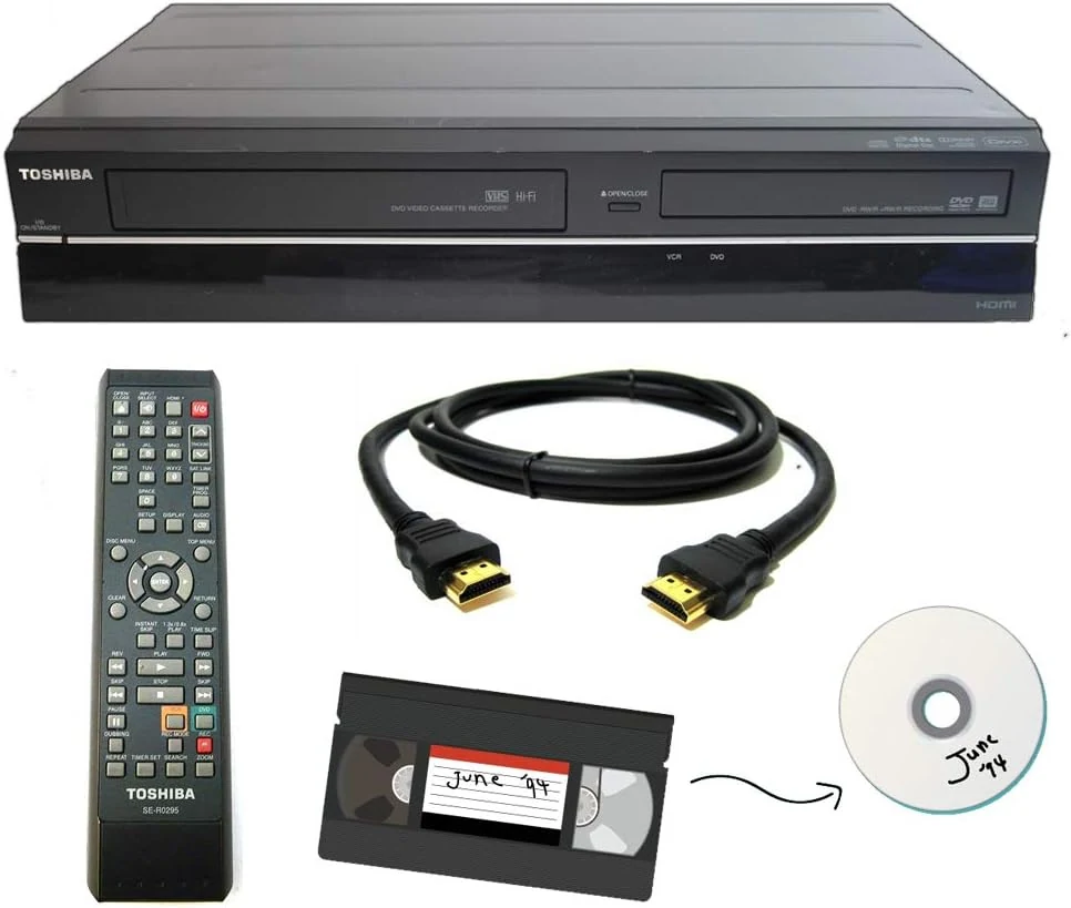 Toshiba VHS to DVD Recorder VCR Combo w/ Remote, HDMI