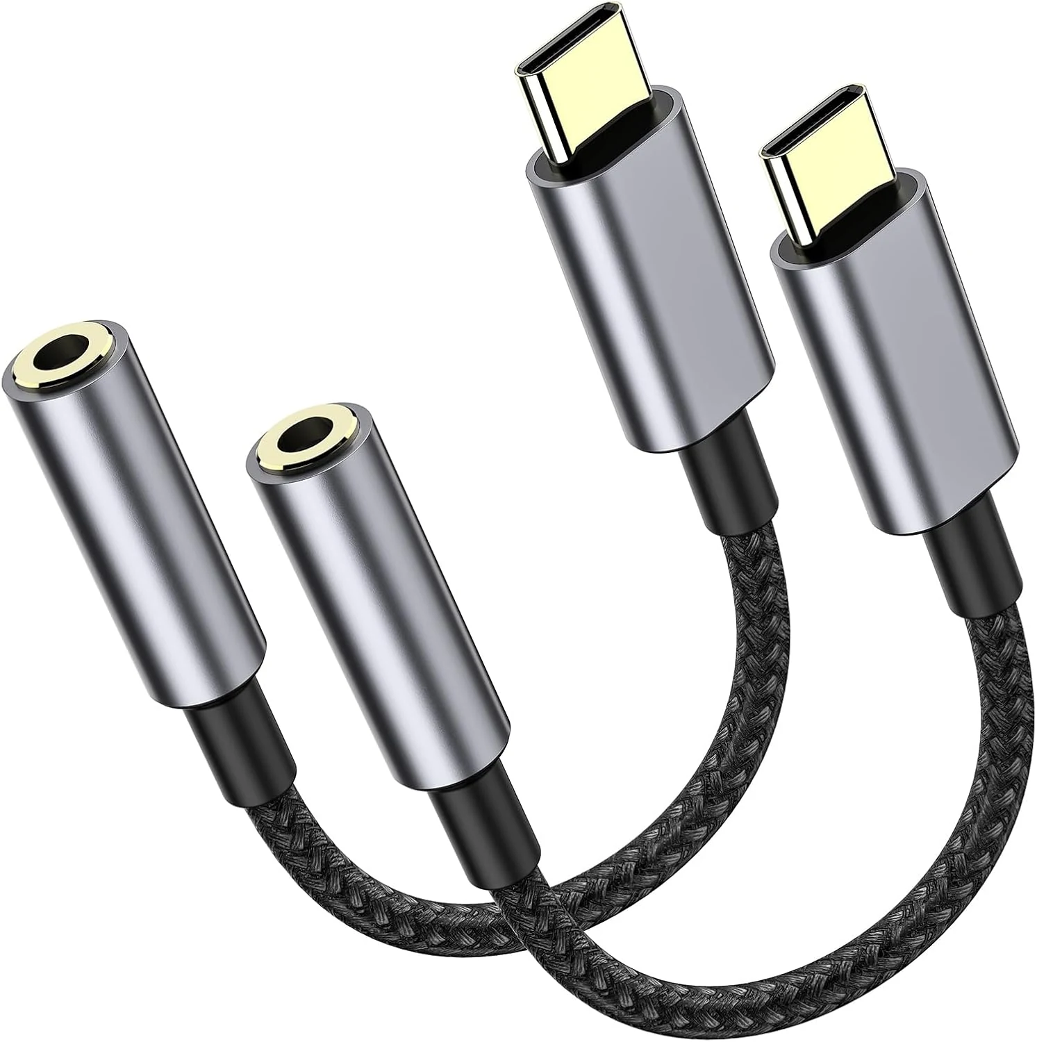 LERTOSEN 2 Pack USB C to 3.5mm Headphone Jack Adapter