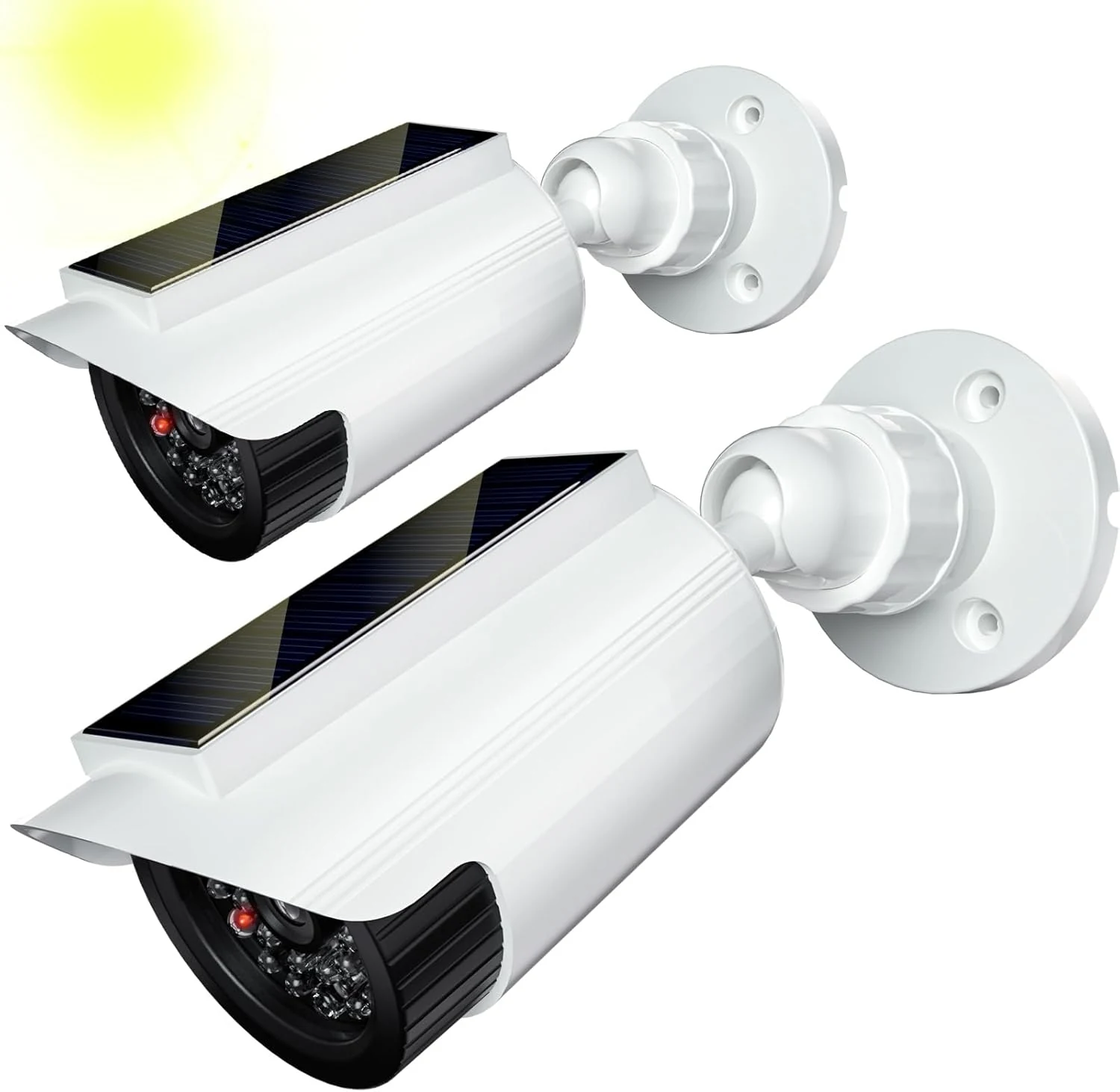 WALI Fake Dummy Camera, Solar Powered Fake Security Camera with LED Light (SOLTC-W2)