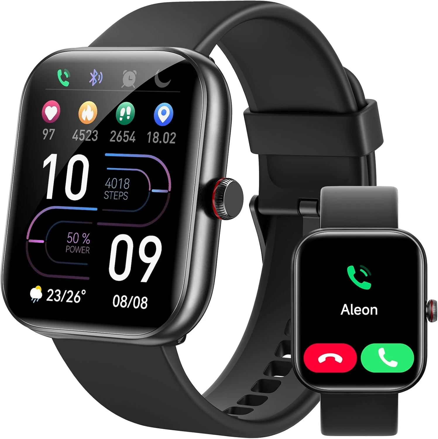 Yoever IDW20 smart watch for women men with built-in Alexa, Bluetooth calling, and 1.91-inch HD display