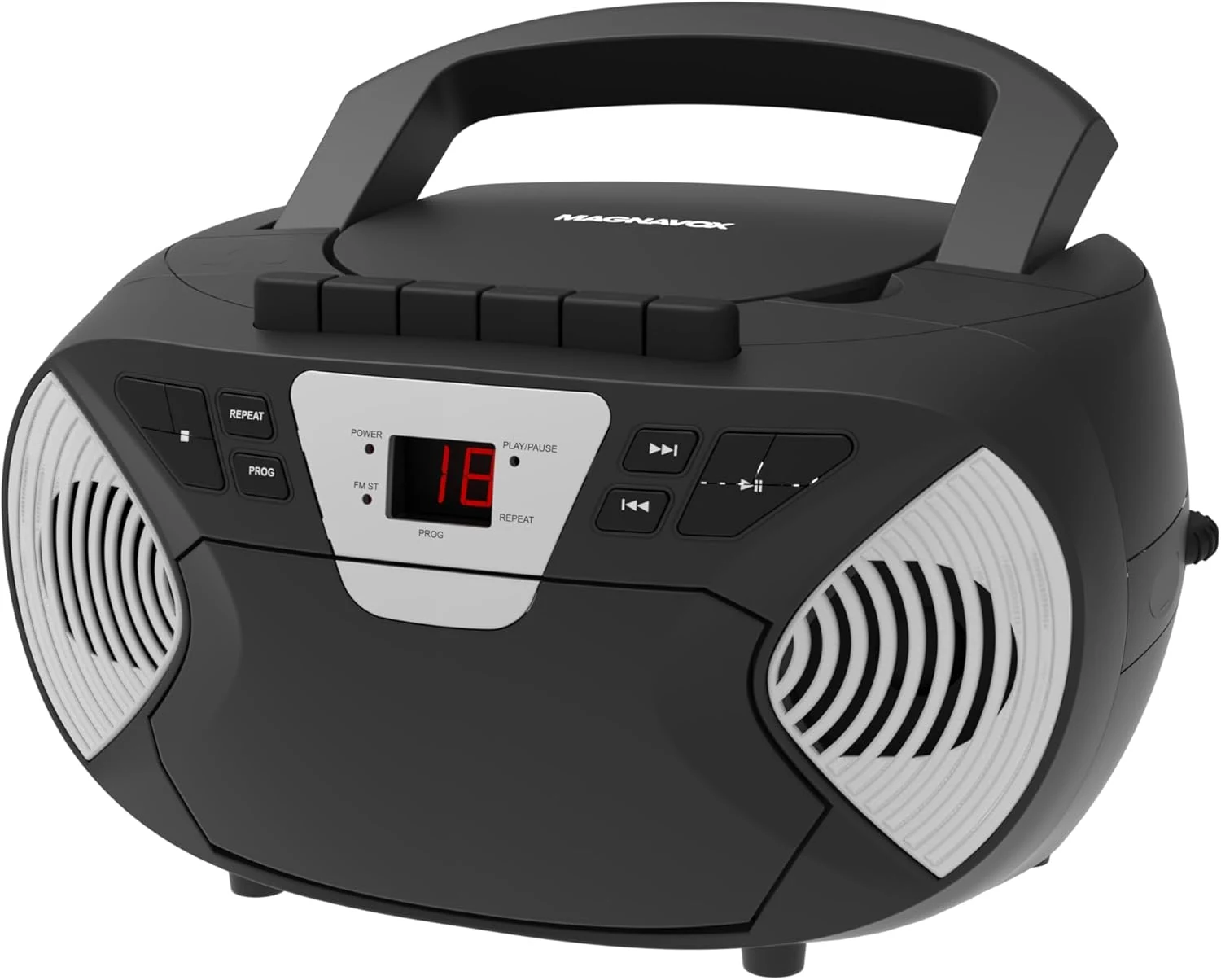 PROSCAN ELITE MAGNAVOX Portable Cassette, CD, AM/FM Radio Boombox, with Cassette Player