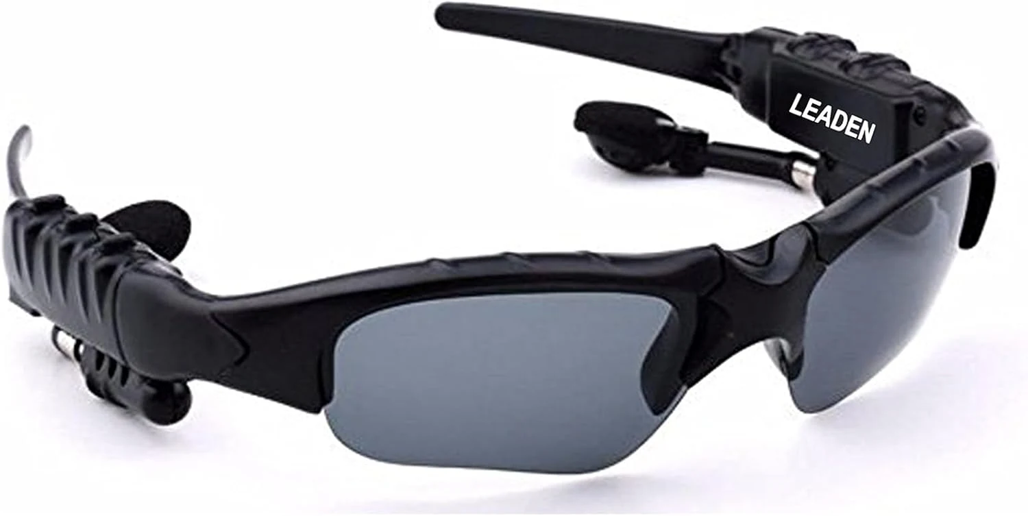 LEADEN Wireless Bluetooth MP3 Polarized Lenses Music Sunglasses V4.1 Stereo Handfree Headphone (Black)