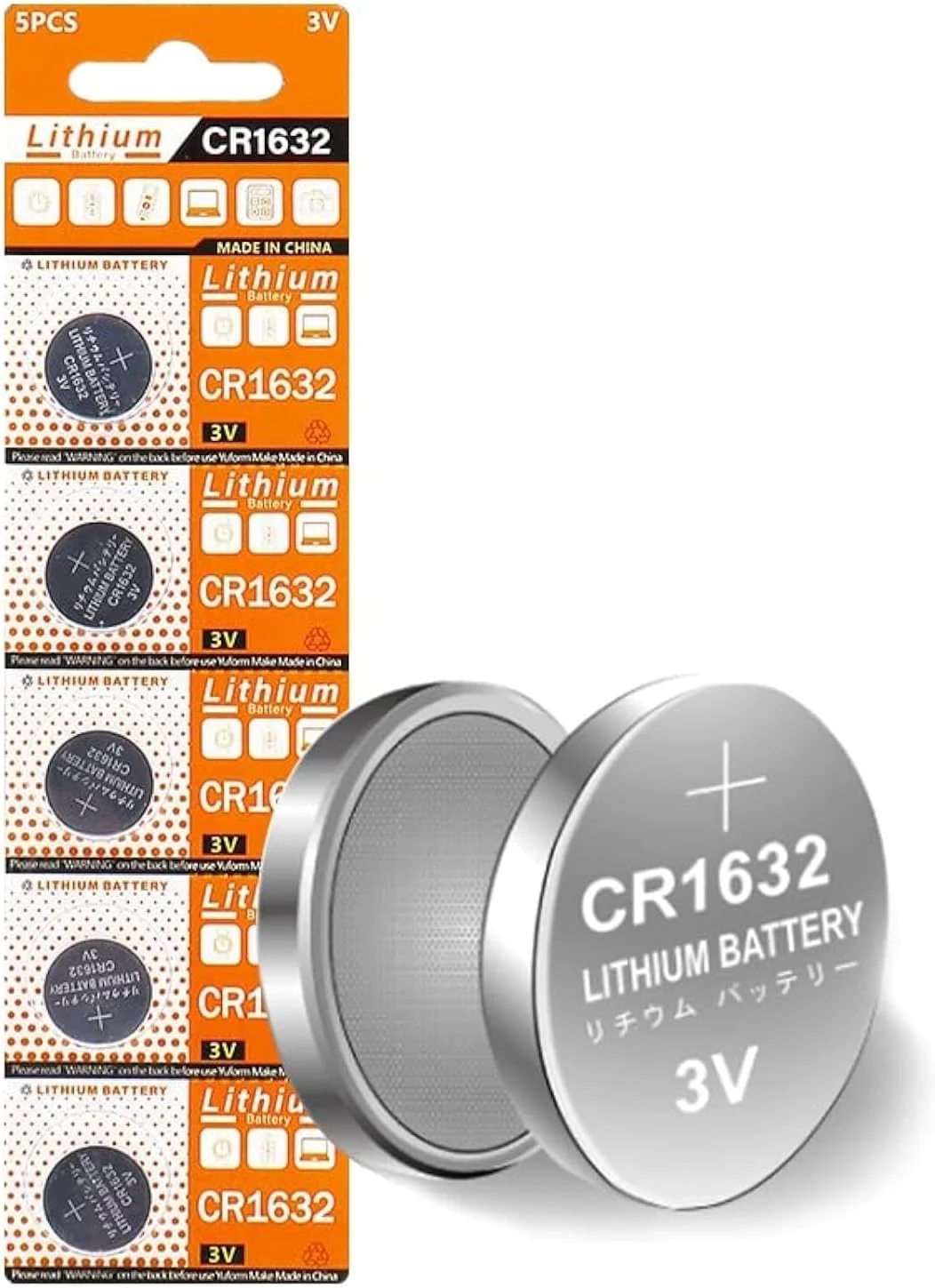5pcs/Pack CR1632 Button Battery 3V CR1632 Lithium Coin Cell Batteries (LM1632/BR1632/ECR1632)